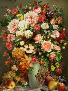 油画 花瓶 花卉 欧式图片