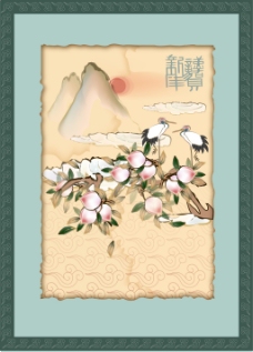 水墨中国风古典桃花