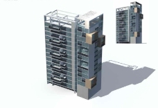 高层设计高层玻璃住宅楼3D模型设计