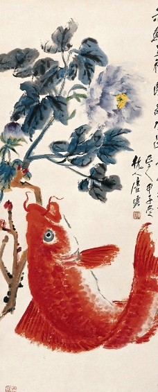 赤鲤呈祥图片