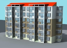 3D设计时尚现代风格住宅楼设计3D立体模型